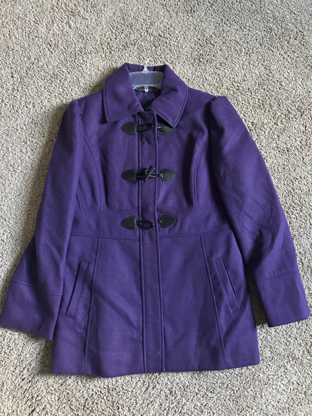 Women's Purple Toggle Pea Coat